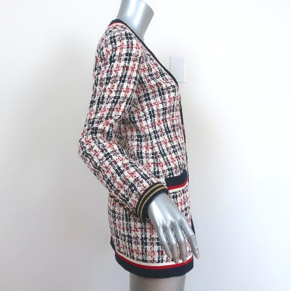 Gucci Sega Logo Tweed Blazer White/Navy Size 38 Single Breasted Jacket - Picture 5 of 12